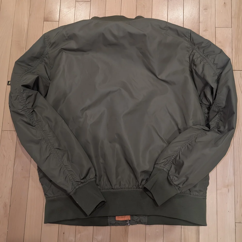 Alpha Industries L2B Scout Olive Green Bomber Jacket with Orange Lining - Picture 4 of 5